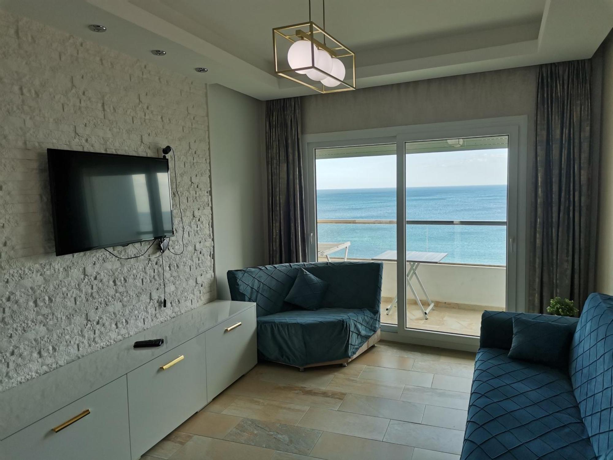 Appartf3 Vue Panoramique Sur Mer Residence Vista Del Mar Fnideq Exteriör bild